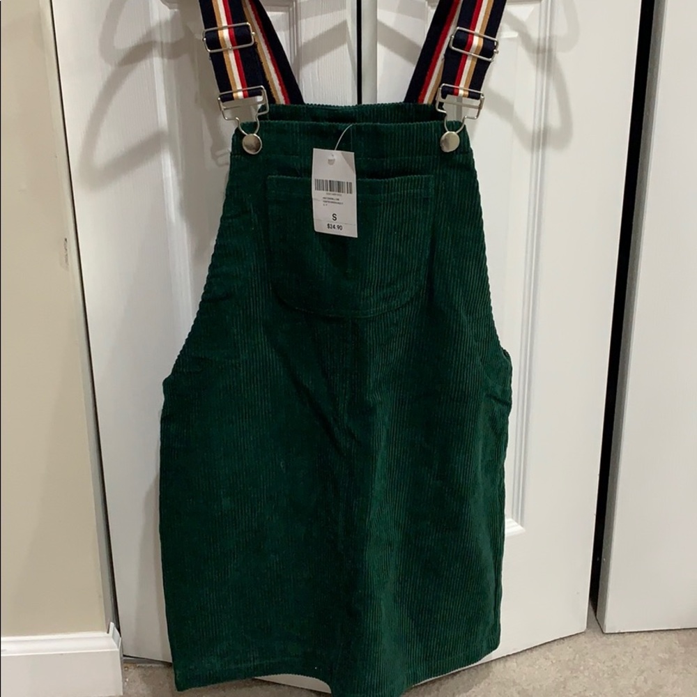 Green overall dress